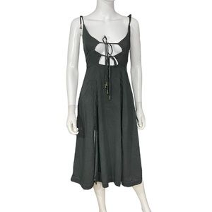 Free People Dark Green Spaghetti strap Dress